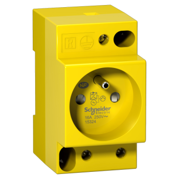  PRISE RAIL DIN UTE JAUNE 