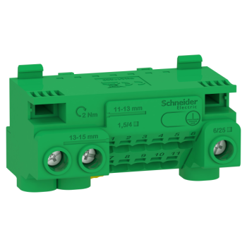  Bornier terre 63A 14 trous 