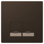  Enjo simple RJ45x2 mocca 