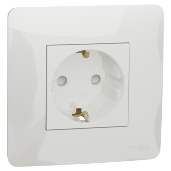  Prise 2P+T DE vis Blanc plaque 