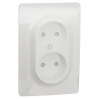  Prise 2x 2P FR vis Blanc bo 1P 
