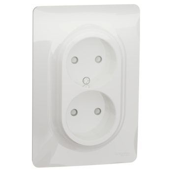  Prise 2x 2P FR vis Blanc bo 1P 