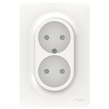  Prise 2x 2P FR vis Blanc bo 1P 