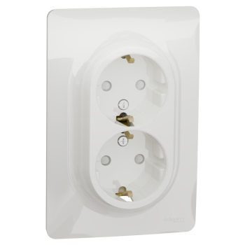  Prise 2x 2P+T DE vis Bla bo 1P 