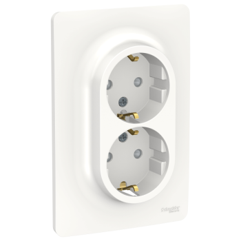  Prise 2x 2P+T DE vis Bla bo 1P 