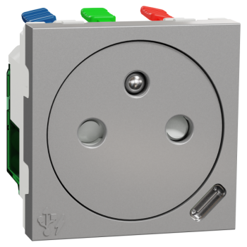  2P+T USB C FR 90� affl rap Alu 