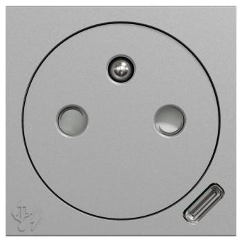  2P+T USB C FR 90� affl rap Alu 