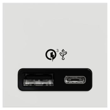  Prise charg USB rapide A+C blc 