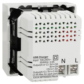  Prise charg USB rapide A+C blc 