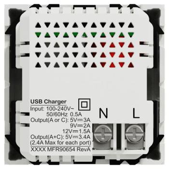  Prise charg USB rapide A+C blc 