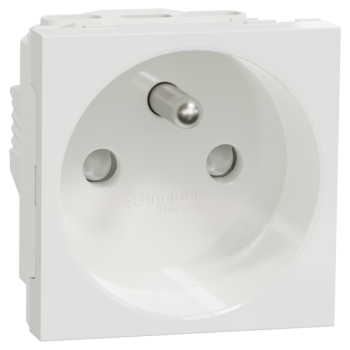  Prise 2P+T FR 90� vis Blanc 