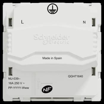  Prise 2P+T FR 90� vis Blanc 