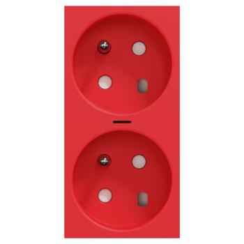  Prise 2x2P+T lum FR45� d�t Rou 