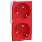  Prise 2x 2P+T DE vis Rouge 