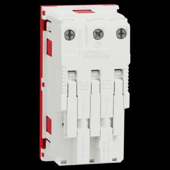  Prise 2x 2P+T DE vis Rouge 