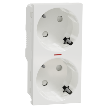  Prise 2x2P+T lum DE vis Blanc 