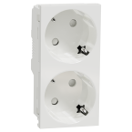  Prise 2x 2P+T DE vis Blanc 