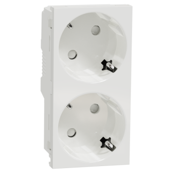  Prise 2x 2P+T DE vis Blanc 