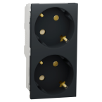 Prise 2x 2P+T DE vis Anthracit 