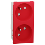  Prise 2x 2P+T FR 45� rap Rouge 