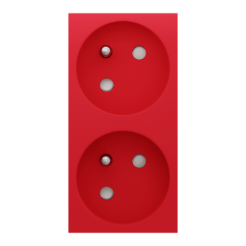  Prise 2x 2P+T FR 45� rap Rouge 