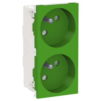  Prise 2x 2P+T FR 45� rap Vert 