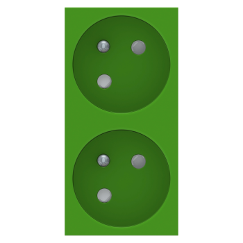  Prise 2x 2P+T FR 45� rap Vert 