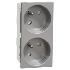  Prise 2x2P+T FR 45� rapide Alu 