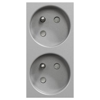  Prise 2x2P+T FR 45� rapide Alu 