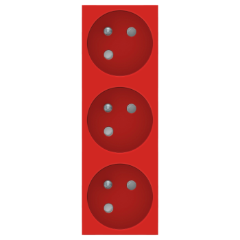  Prise triple 2P+T FR goul Roug 