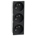  Prise triple 2P+T FR 45� Anth 