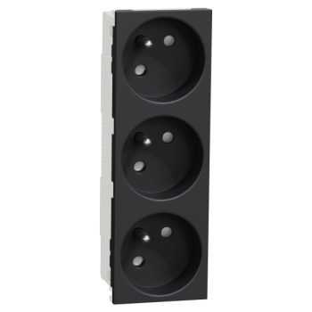  Prise triple 2P+T FR 45� Anth 