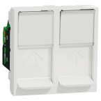  Prise RJ45 x2 cat6STP 2m Blanc 