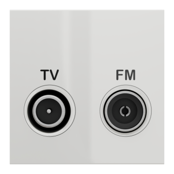  Prise TV + FM ind 2m Blanc 