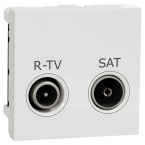  Prise R-TV + SAT ind 2m Blanc 