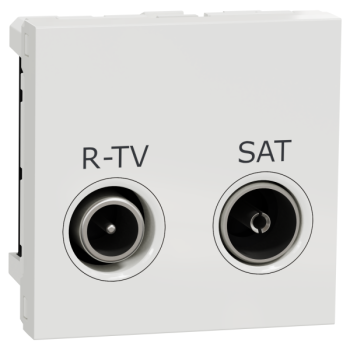 Prise R-TV + SAT ind 2m Blanc 