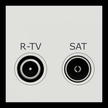 Prise R-TV + SAT ind 2m Blanc 