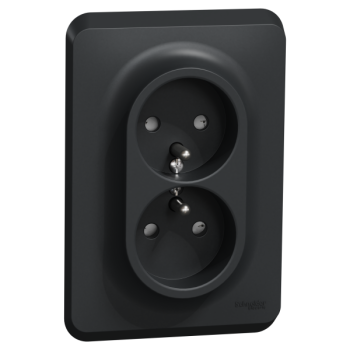  Prise 2x 2P+T FR vis Anth bo1P 