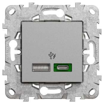  Charg USB A+C 45W 2mod alu 