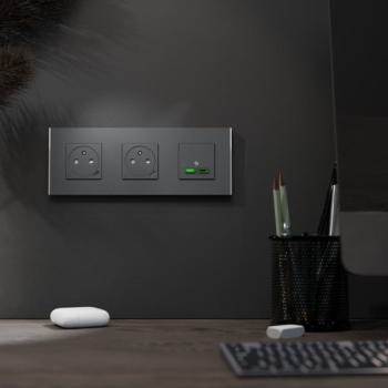  Unica D plaq anth/argent 3P 