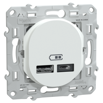  Chargeur USB A+C 12W Blanc 