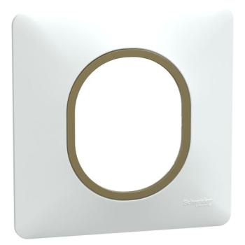  Plaque 1 poste Blanc Laiton 