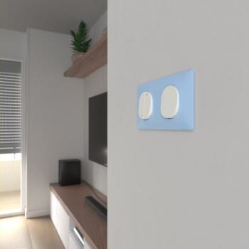  Plaque 2 post Hor 71 mm Bleu A 