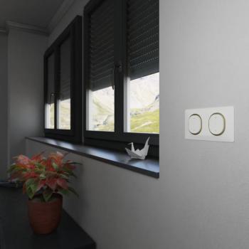  Plaque 2 post Hor 71 mm Blc Lt 