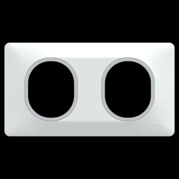  Plaque 2 post Hor 71 mm Blc Ag 