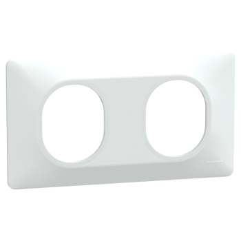  Plaque 2 post Horiz 71mm Blanc 