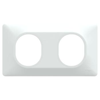  Plaque 2 post Horiz 71mm Blanc 