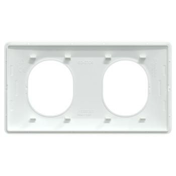  Plaque 2 post Horiz 71mm Blanc 