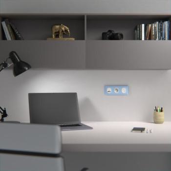  Plaque 3 post Hor 71 mm Bleu A 