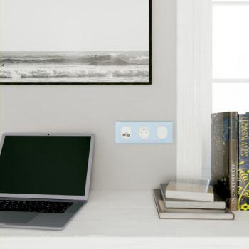  Plaque 3 post Hor 71 mm Bleu A 